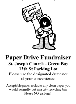 Paper Drive @ St Jospeh Parking Lot | Green Bay | Wisconsin | United States